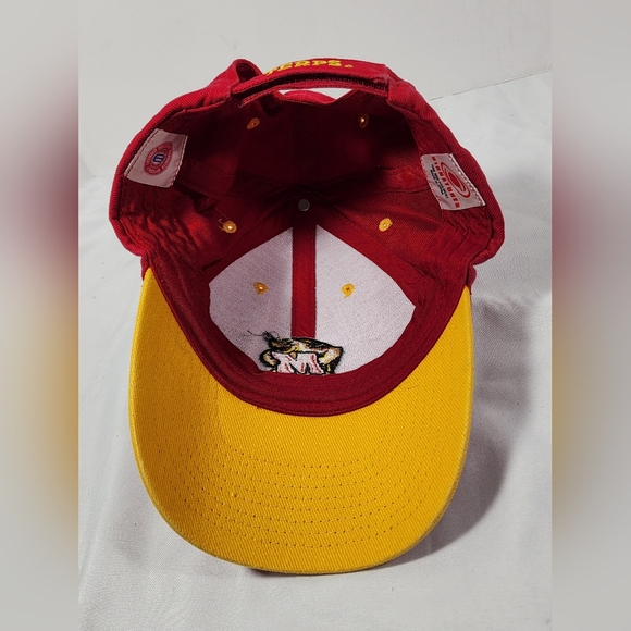 University Of Maryland Terps Logo NCAA Adult Hat Cap Adjustable Hook & Loop Red - Picture 8 of 8